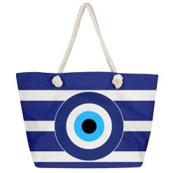 Τσάντα Παραλίας Μεγάλη με Μάτι 55x34x17cm