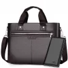 Ανδρική Καφέ Τσάντα Λάπτοπ από Συνθετικό Δέρμα