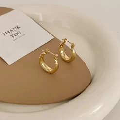 Κομψά πολυτελή σκουλαρίκια επιχρυσωμένα