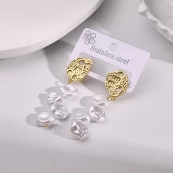 Σκουλαρίκια Ανοξείδωτο Ατσάλι 18Κ Επιχρυσωμένα