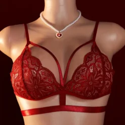 Γυναικείο Σετ Εσώρουχα με Δαντέλα και Ελαστικές Τιράντες