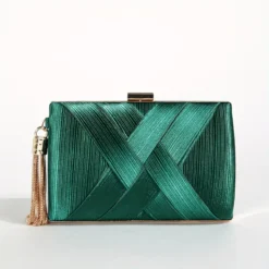 Κομψό Σκούρο Πράσινο Βραδινό Τσαντάκι