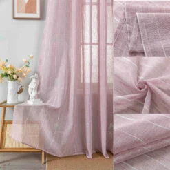 Κουρτίνα 6044-10 Ροζ- Με Τρέσα -270x290CΜ