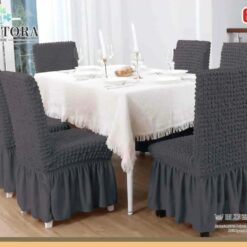 Σετ 6τμχ Ελαστικά Καλύμματα Καρέκλας Με Βολάν34x28