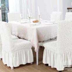 Σετ 6τμχ Ελαστικά Καλύμματα Καρέκλας Με Βολάν