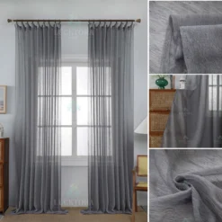 Κουρτίνα 6037-16-Γκρί- Με Τρέσα-270X295CM