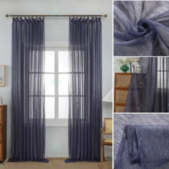 Κουρτίνες 6037-20-Σκούρο μπλέ- Με Τρέσα-270X295CM