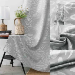 Κουρτίνα 6043-19 Γκρί- Με Τρέσα -270x280CΜ