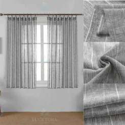 Κουρτίνα K6044-11 Γκρί – Με Τρέσα -200x150CΜ