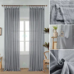 Κουρτίνα 6779-16 Γκρί Σκούρο- Με Τρέσα -270x280CΜ