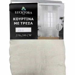 Κουρτίνα 6076-8 Eκρού- Με Τρέσα-270X280CM