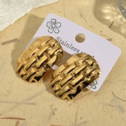 Σκουλαρίκια Ανοξείδωτο Ατσάλι 18Κ Επιχρυσωμένα