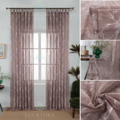 Κουρτίνα 6041-4 Ροζ- Με Τρέσα -270x300CΜ