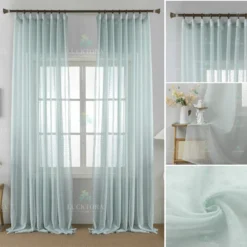 Κουρτίνα 6011-5-Μέντα- Με Τρέσα-270X295CM