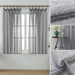 Κουρτίνα K6023-5 Σκούρο Γκρί- Με Τρέσα -200x150CΜ