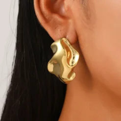 Σκουλαρίκια Ανοξείδωτο Ατσάλι 18Κ Επιχρυσωμένα