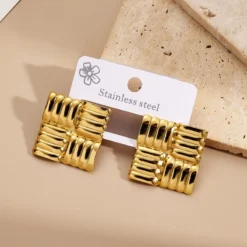 Σκουλαρίκια Ανοξείδωτο Ατσάλι 18Κ Επιχρυσωμένα
